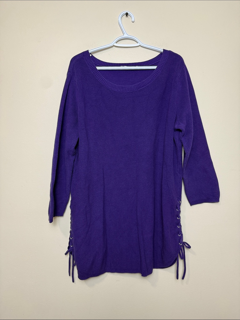 Ricki's Deep Purple Side Lace-Up Sweater Tunic size XXL
